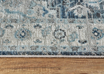 Dynamic Rugs Juno 6882 Dark Blue Cream Transitional Machine-Made Rug
