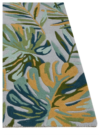 KAS Cove 3003 Grey Green Florals & Tropicals Rug - Rugs - KAS - Atlanta Designer Rugs