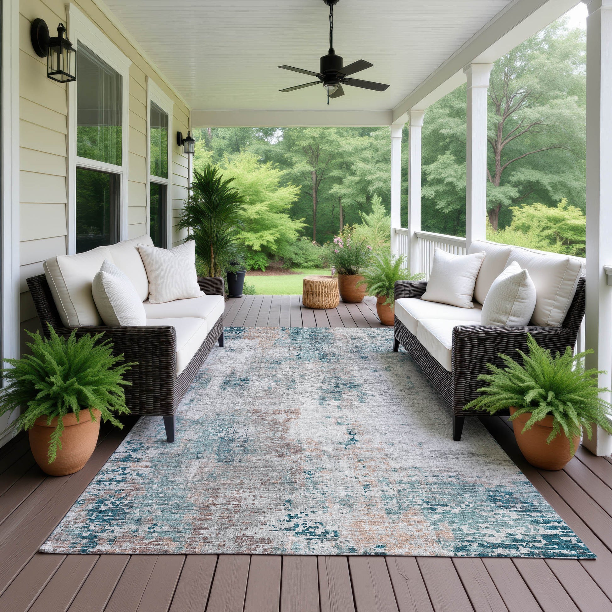 Dalyn Rugs Kochi  Teal  Transitional