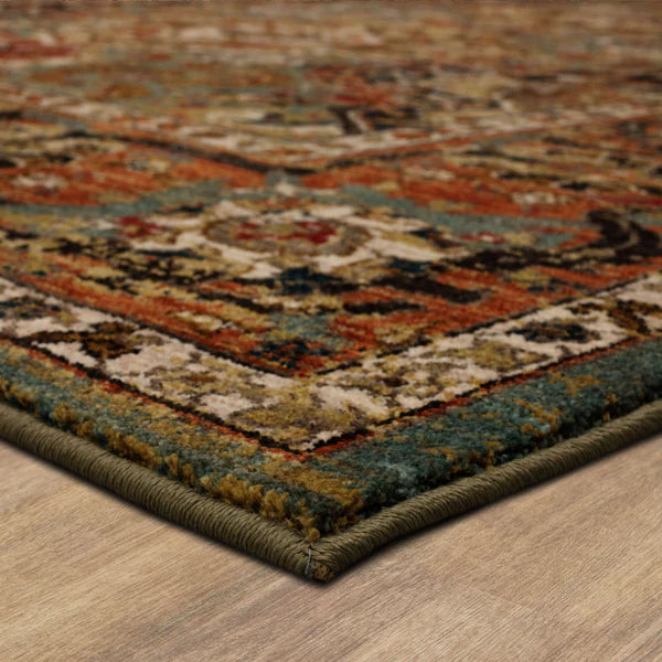 Karastan Spice Market 90938 Aquamarine Traditional Machine Woven Rug