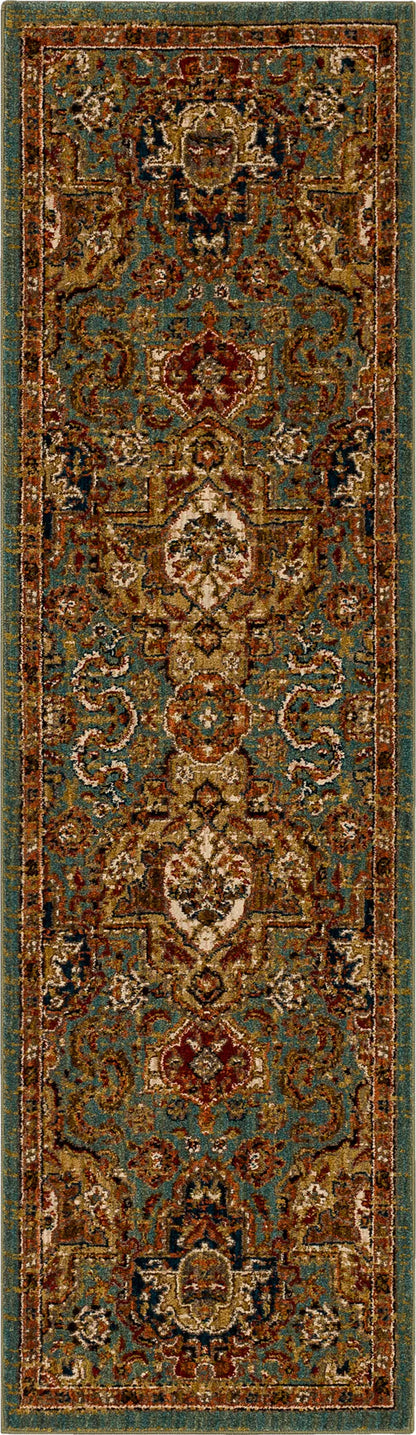 Karastan Spice Market 90938 Aquamarine Traditional Machine Woven Rug