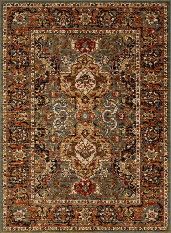 Karastan Spice Market 90938 Aquamarine Traditional Machine Woven Rug