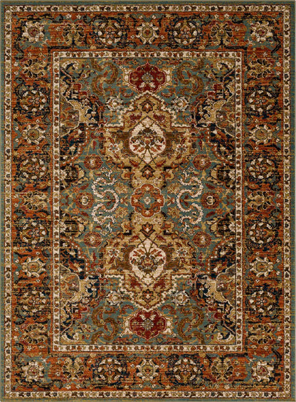 Karastan Spice Market 90938 Aquamarine Traditional Machine Woven Rug