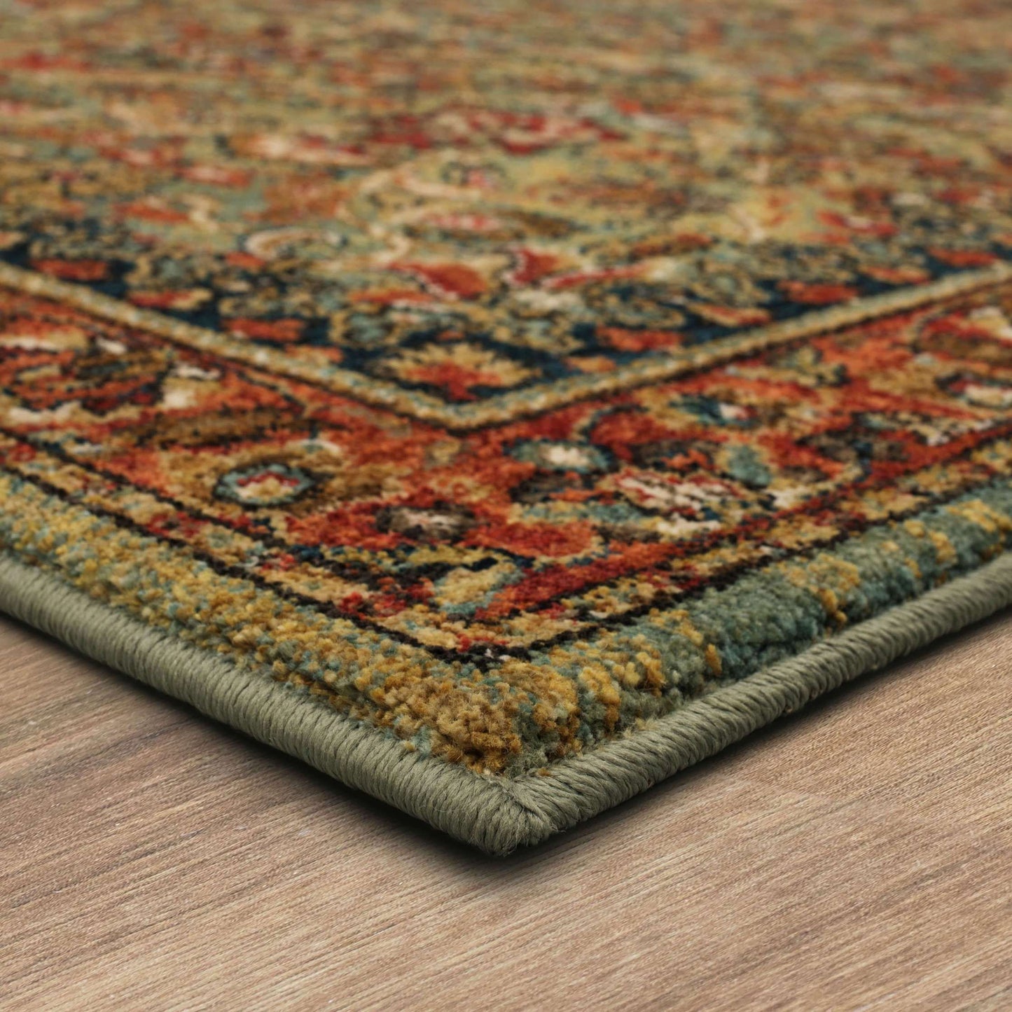 Karastan Spice Market 90662 Aquamarine Traditional Machine Woven Rug