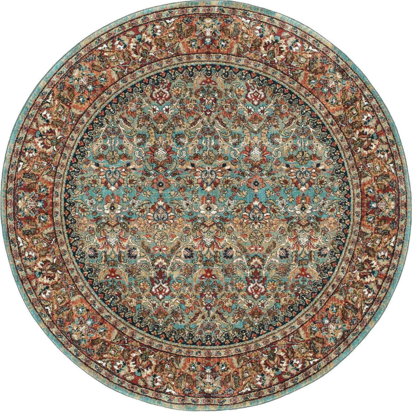 Karastan Spice Market 90662 Aquamarine Traditional Machine Woven Rug