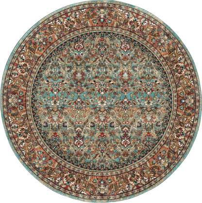 Karastan Spice Market 90662 Aquamarine Traditional Machine Woven Rug