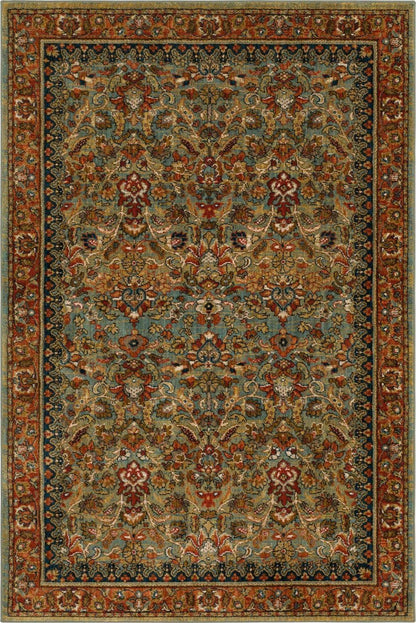 Karastan Spice Market 90662 Aquamarine Traditional Machine Woven Rug