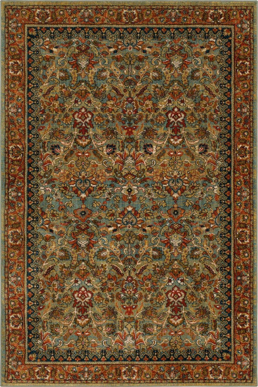Karastan Spice Market 90662 Aquamarine Traditional Machine Woven Rug