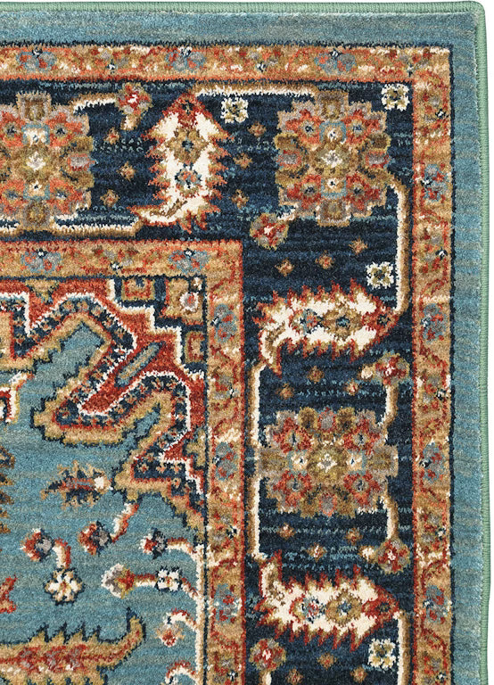 Karastan Spice Market 90665 Aquamarine Traditional Machine Woven Rug