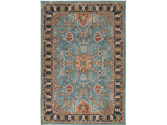 Karastan Spice Market 90665 Aquamarine Traditional Machine Woven Rug