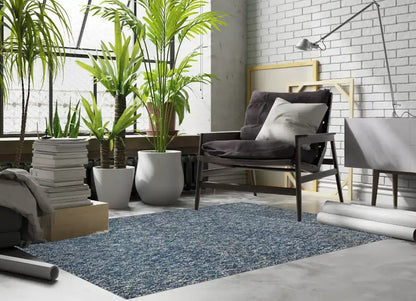 Kas Bliss 1589 Indigo Ivory Heather Casual Machine Made Rug