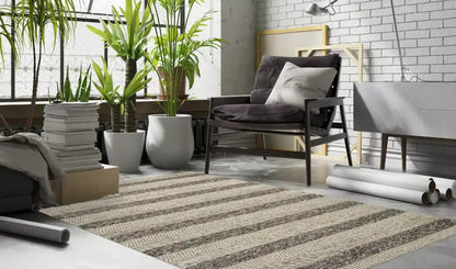 Kas Cortico 6158 Grey White Casual Handwoven Rug