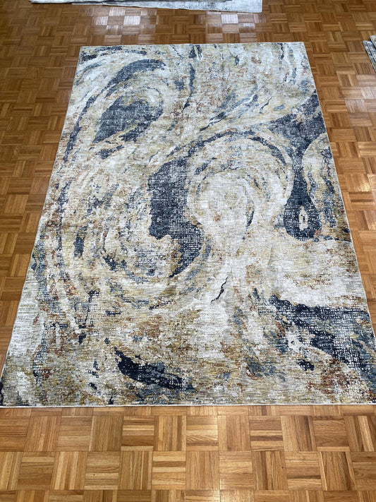 Kas Avani 8410 Ivory Blue Transitional Machine Woven Rug