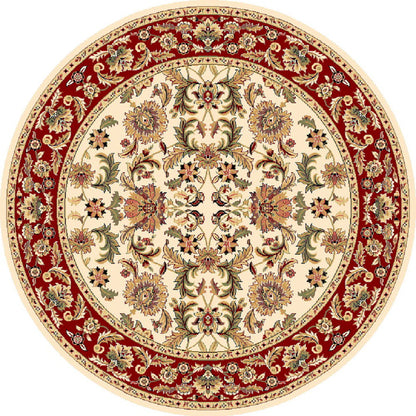 Kas Cambridge 7303 Ivory Red Traditional Machine Woven Rug