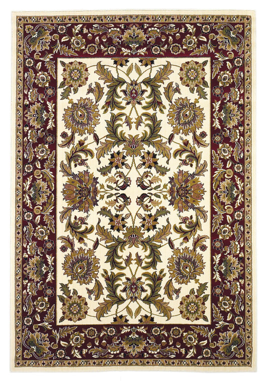 Kas Cambridge 7303 Ivory Red Traditional Machine Woven Rug