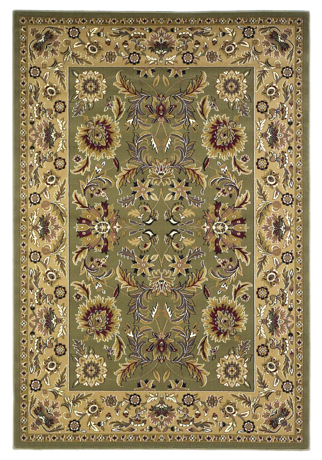 Kas Cambridge 7304 Green Taupe Traditional Machine Woven Rug