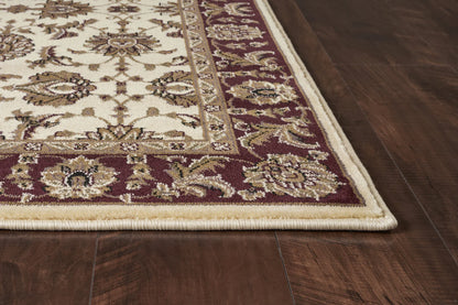 Kas Cambridge 7312 Ivory Red Traditional Machine Woven Rug