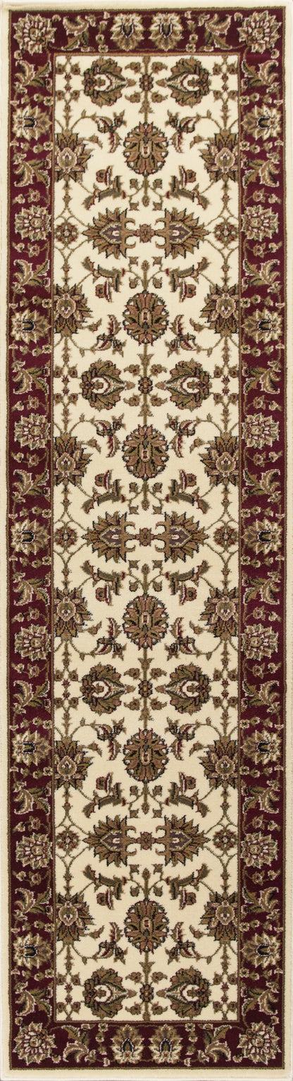 Kas Cambridge 7312 Ivory Red Traditional Machine Woven Rug