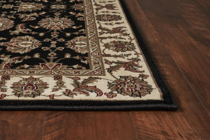 Kas Cambridge 7313 Black Ivory Traditional Machine Woven Rug
