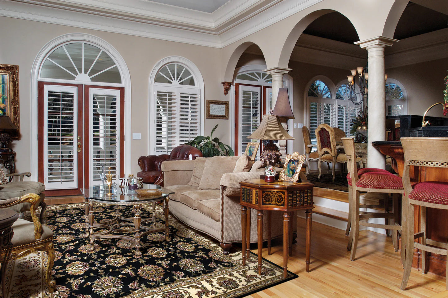 Kas Cambridge 7313 Black Ivory Traditional Machine Woven Rug