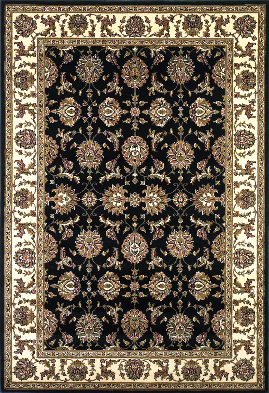 Kas Cambridge 7313 Black Ivory Traditional Machine Woven Rug