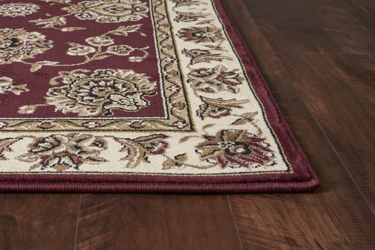 Kas Cambridge 7340 Red Ivory Traditional Machine Woven Rug
