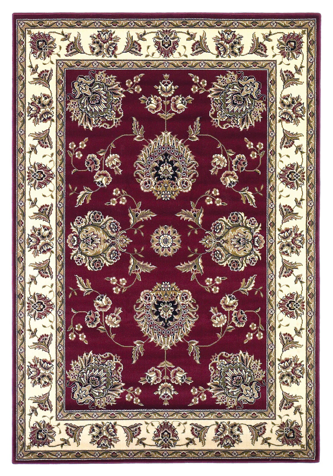 Kas Cambridge 7340 Red Ivory Traditional Machine Woven Rug