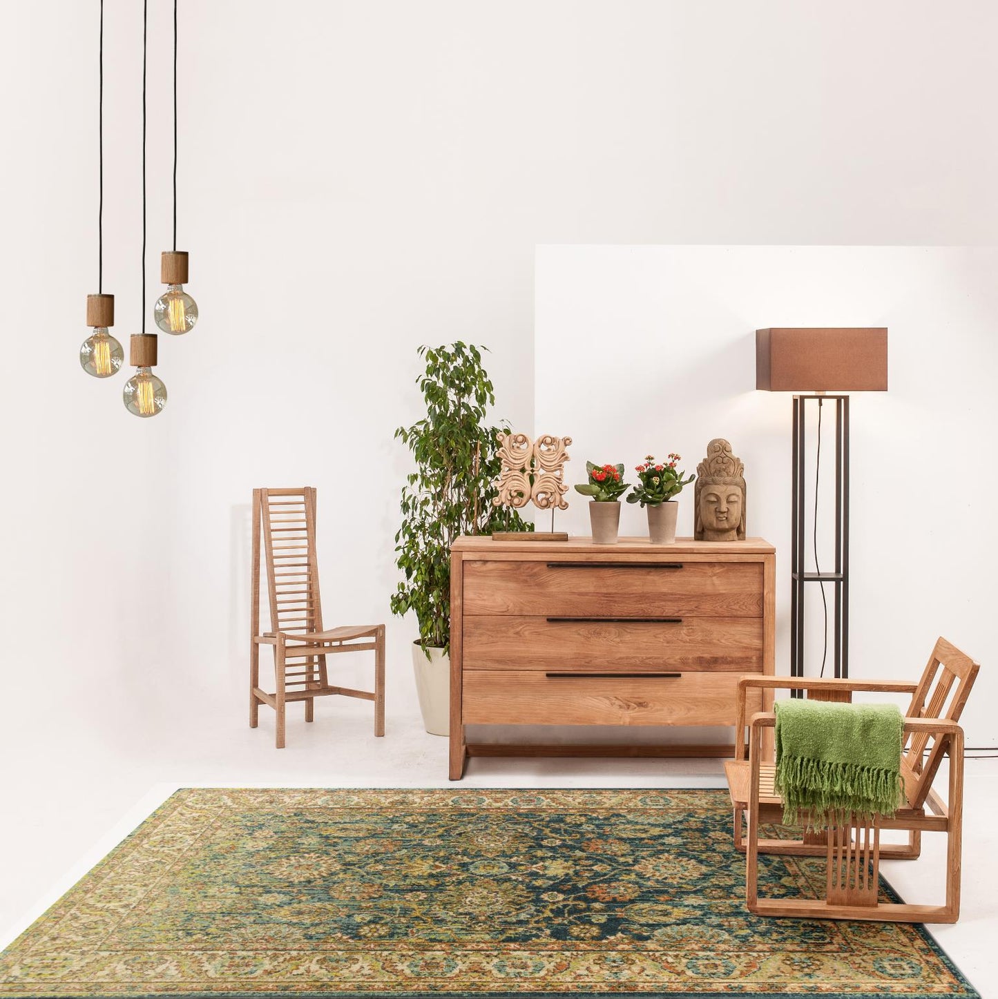 Kas Casablanca 4402 Teal Sand Traditional Machine-woven Rug