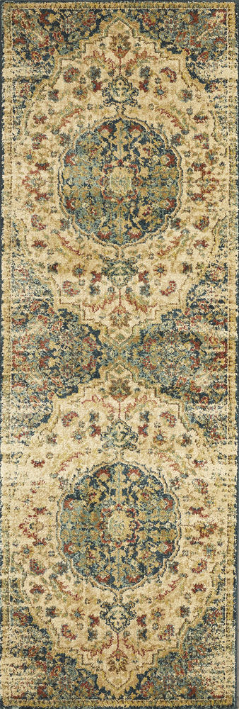 Kas Casablanca 4408 Sand Teal Traditional Machine-woven Rug
