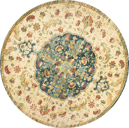 Kas Casablanca 4408 Sand Teal Traditional Machine-woven Rug