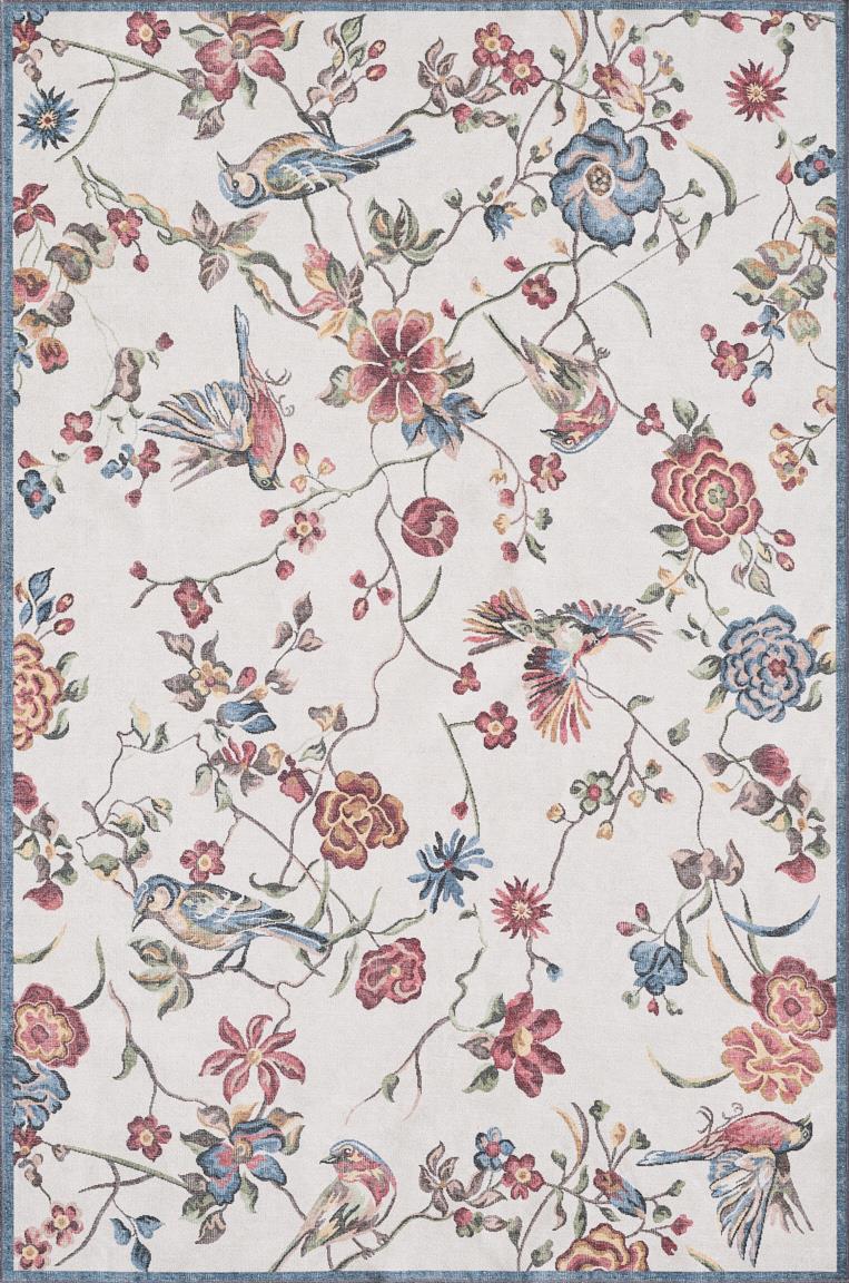 Kas Chantelle 3303 Ivory Florals & Tropicals Machine Woven Rug