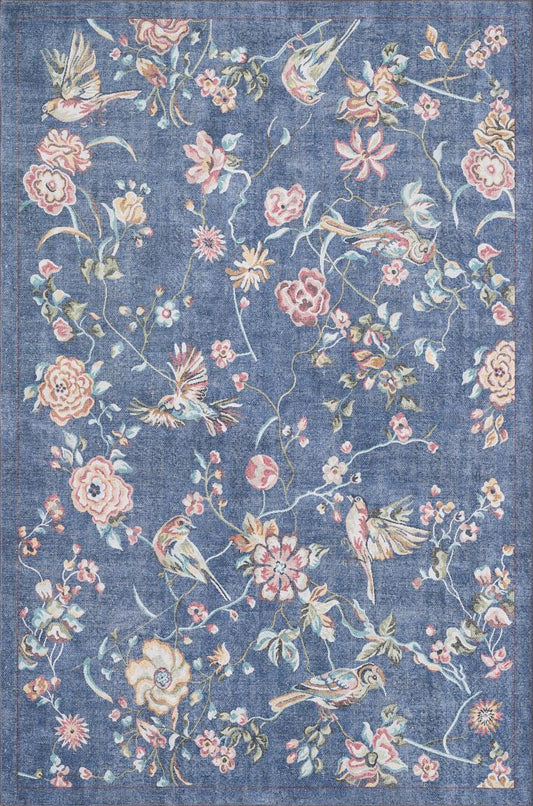 Kas Chantelle 3305 Denim Florals & Tropicals Machine Woven Rug