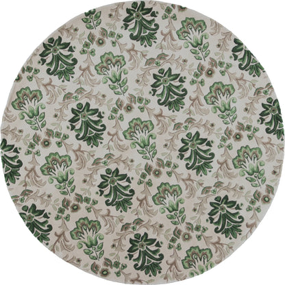 Kas Emerald 9038 Ivory Green Tropical Hand-Tufted Rug