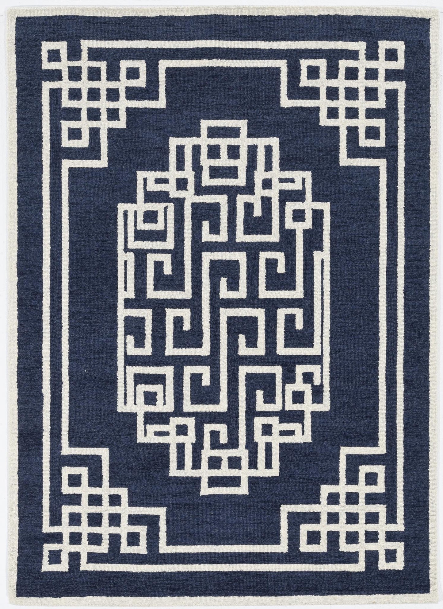 Kas Gramercy 1613 Navy Ivory Transitional Hand Tufted Rug