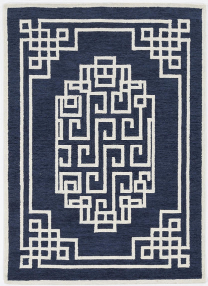 Kas Gramercy 1613 Navy Ivory Transitional Hand Tufted Rug