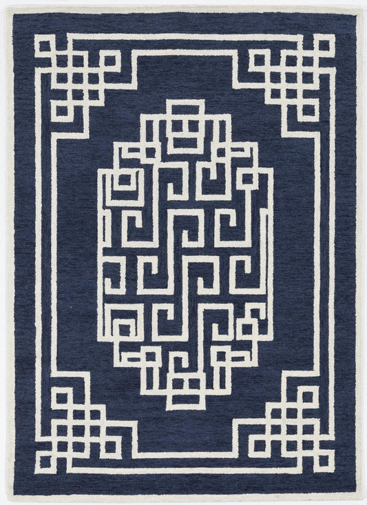 Kas Gramercy 1613 Navy Ivory Transitional Hand Tufted Rug