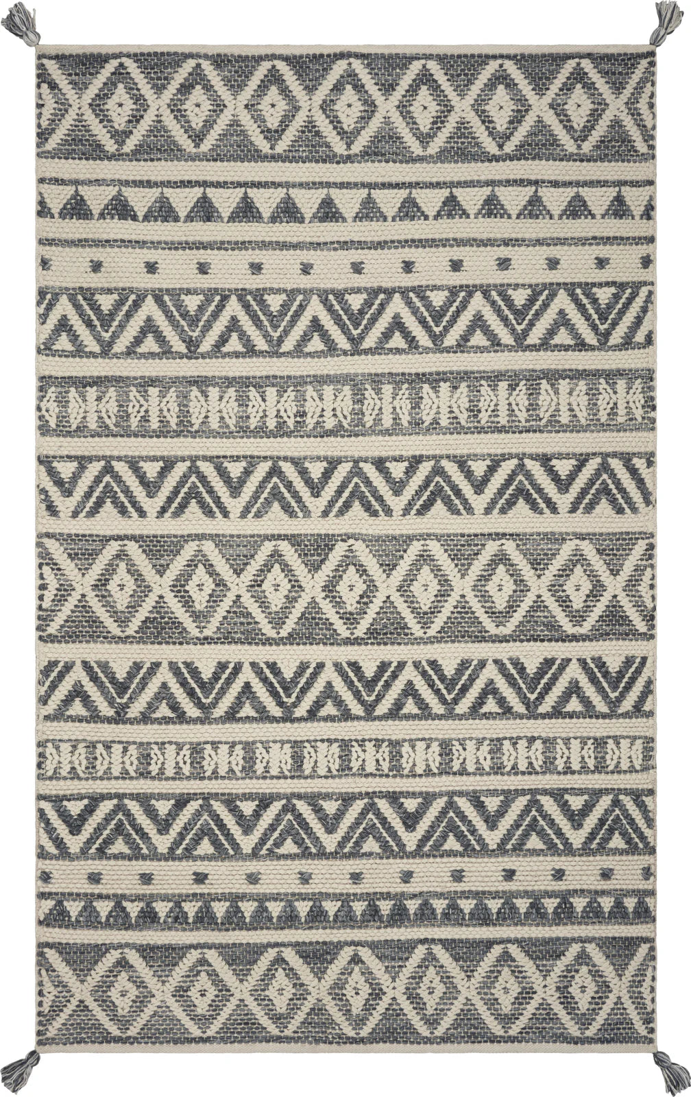 Kas Hang Ten Malibu 852 Grey Casual Hand-woven Rug