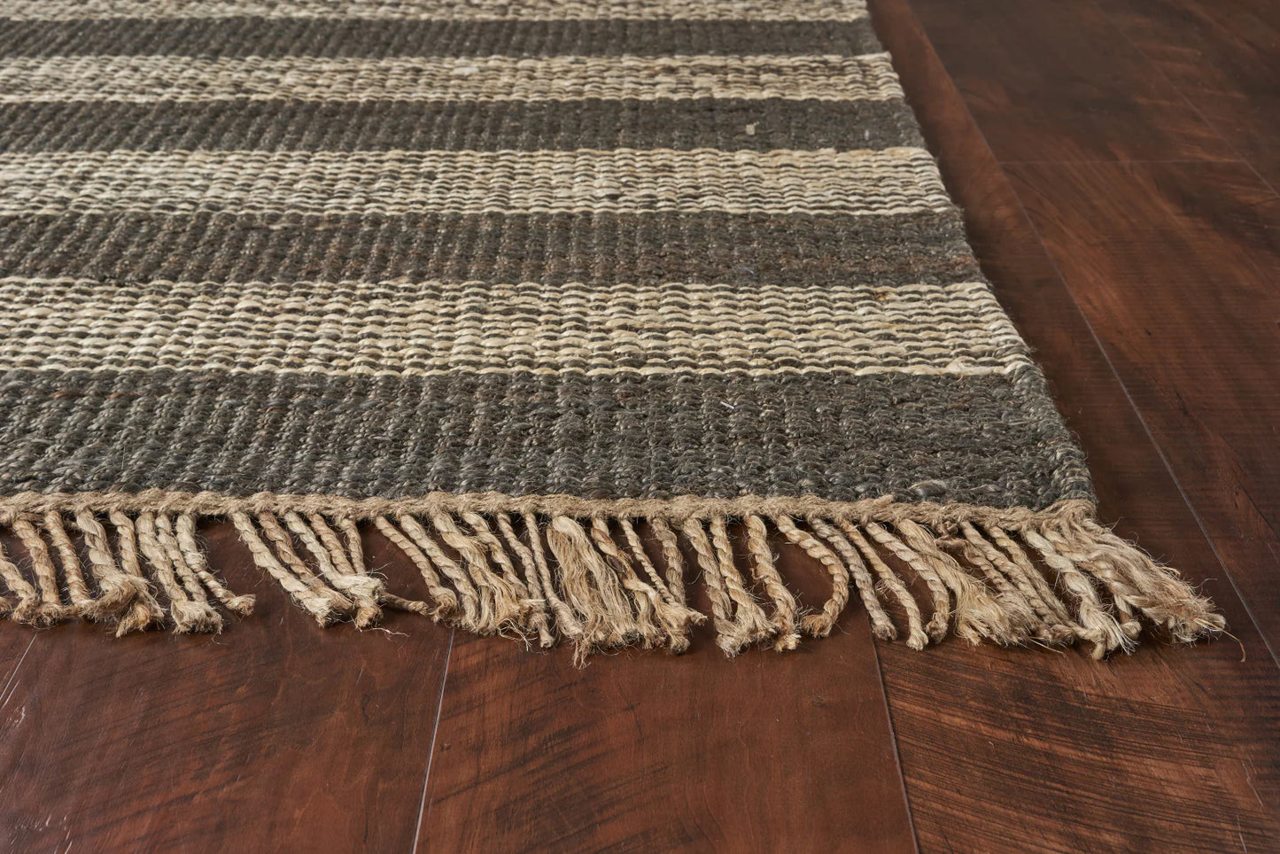 Kas Hang Ten Palm Beach 655 Slate Ivory Casual Hand-woven Rug