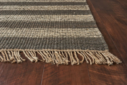 Kas Hang Ten Palm Beach 655 Slate Ivory Casual Hand-woven Rug