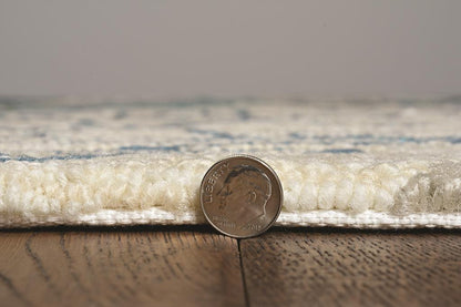 Kas Harbor 4211 Ivory Teal Indoor/Outdoor Hand Hooked Rug