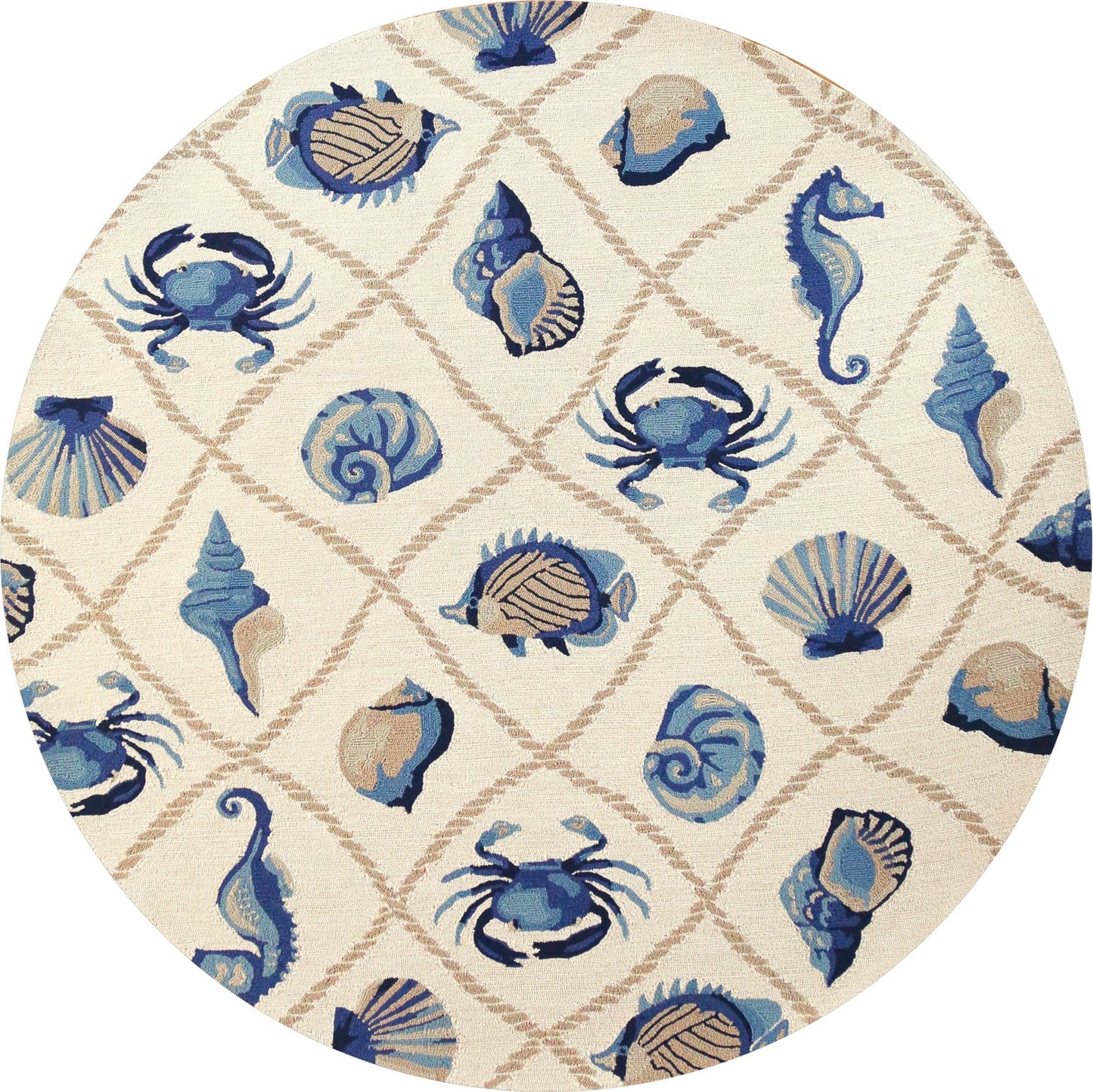 Kas Harbor 4217 Sand Indoor/Outdoor Hand Hooked Rug