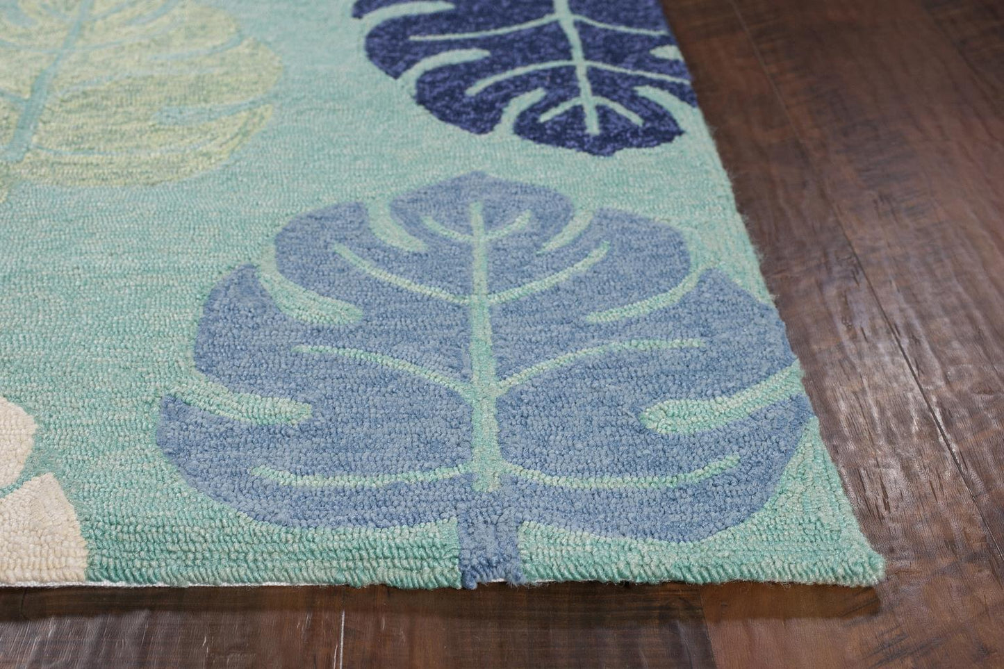 Kas Harbor 4228 Turquoise  Indoor/Outdoor Hand Hooked Rug