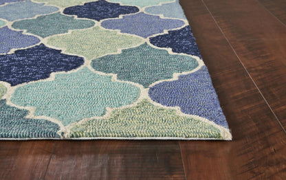 Kas Harbor 4231 Blue Indoor/Outdoor Hand Hooked Rug