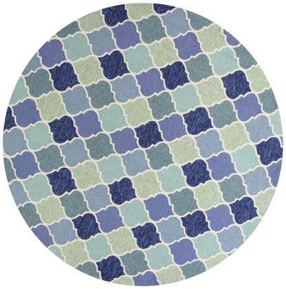 Kas Harbor 4231 Blue Indoor/Outdoor Hand Hooked Rug