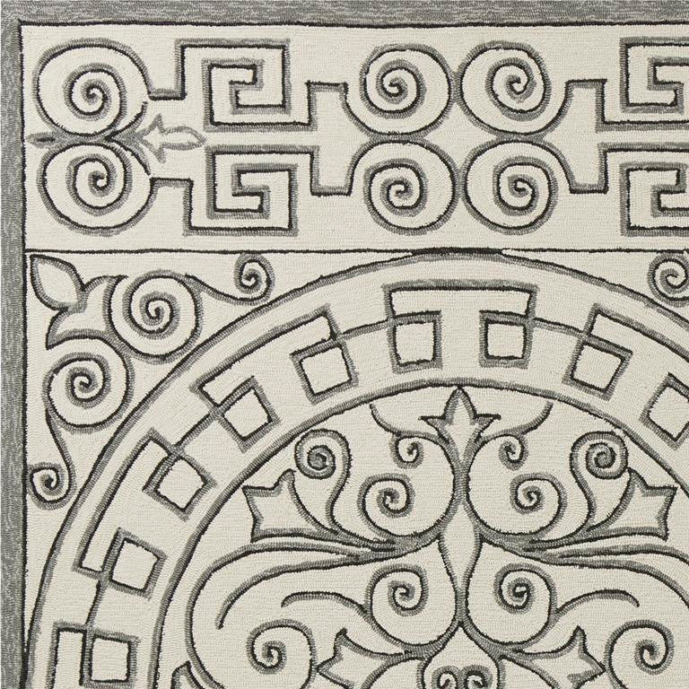 Kas Harbor 4246 Ivory Grey Indoor/Outdoor Hand Hooked Rug