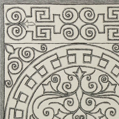 Kas Harbor 4246 Ivory Grey Indoor/Outdoor Hand Hooked Rug