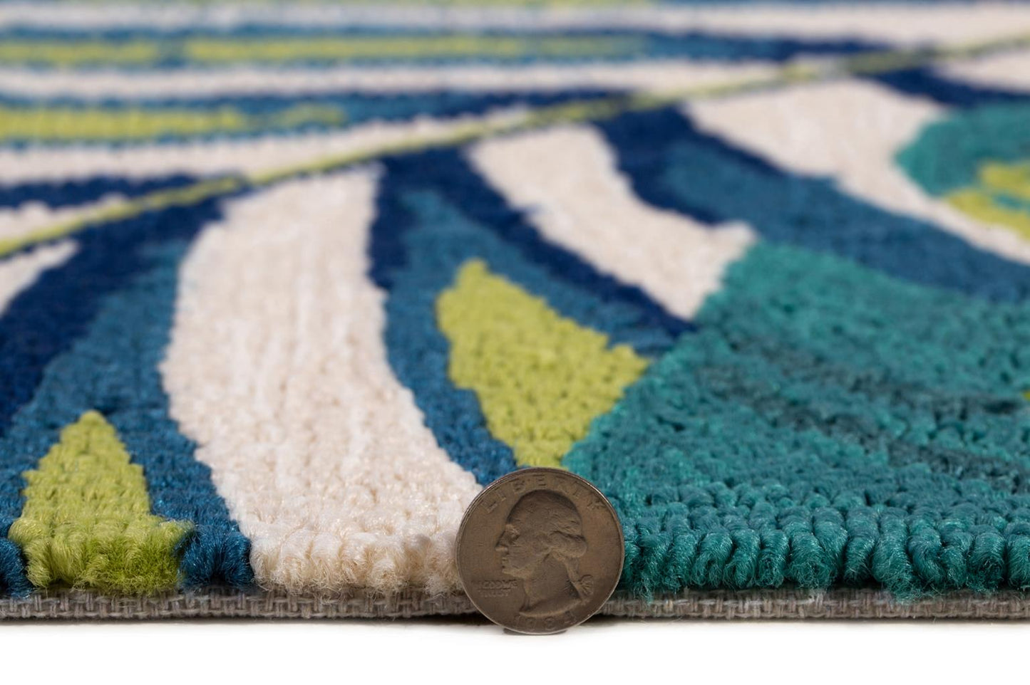 Kas Harbor 4247 Ivory Blue Indoor/Outdoor Hand Hooked Rug