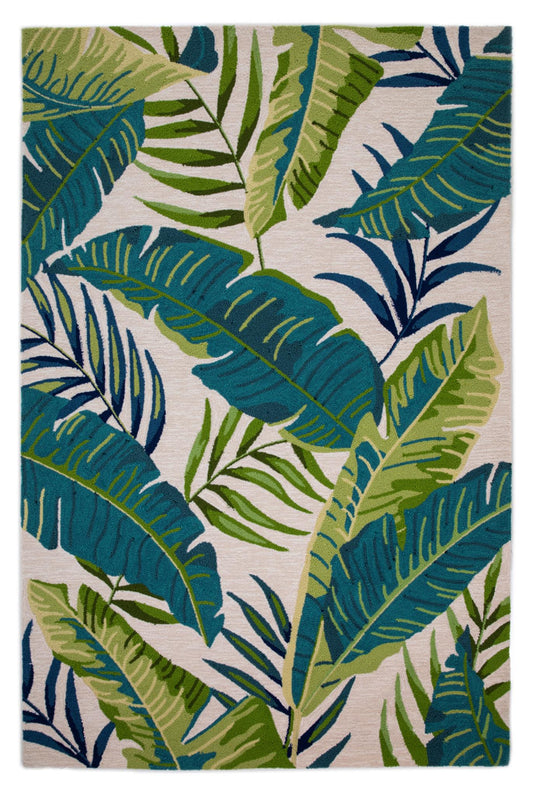 Kas Harbor 4247 Ivory Blue Indoor/Outdoor Hand Hooked Rug