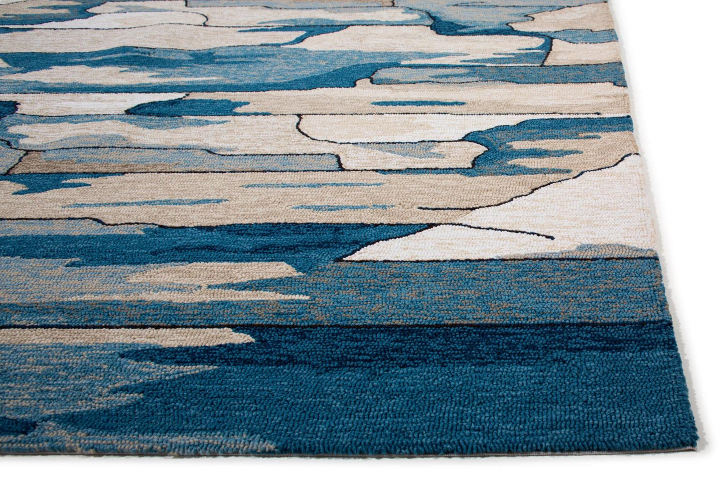 Kas Harbor 4248 Blue Indoor/Outdoor Hand Hooked Rug