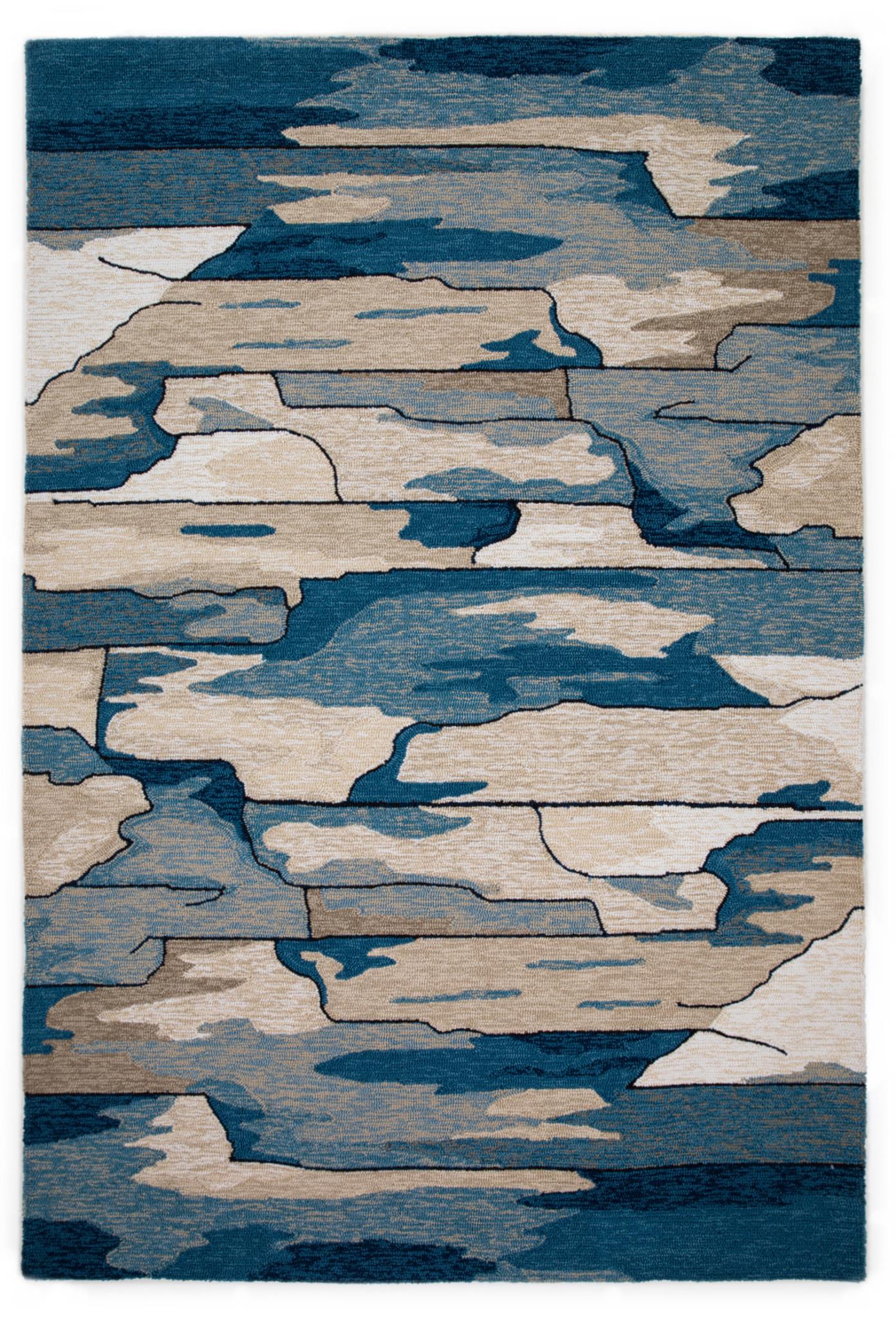 Kas Harbor 4248 Blue Indoor/Outdoor Hand Hooked Rug